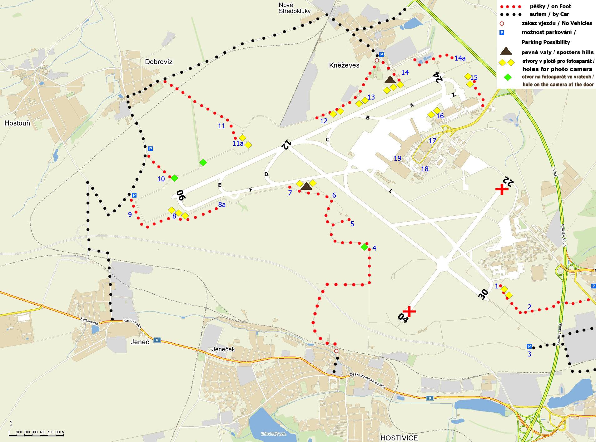 Pozorování letadel stanoviště Letiště Václava Havla Praha